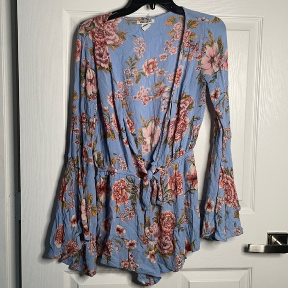 Billabong long sleeve floral romper